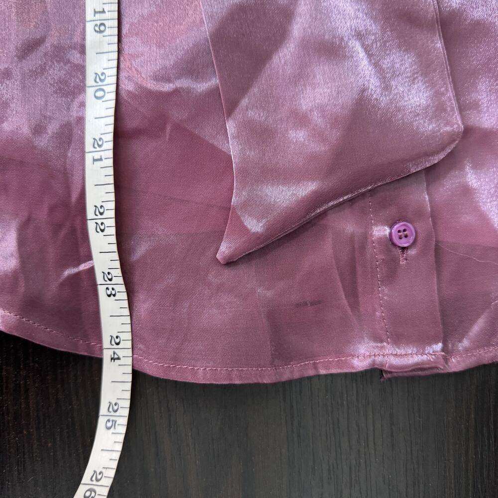 The Shirt by Rochelle Behrens Womens Medium Iridescent Puff Sleeve with Cami NEW - Picture 10 of 11